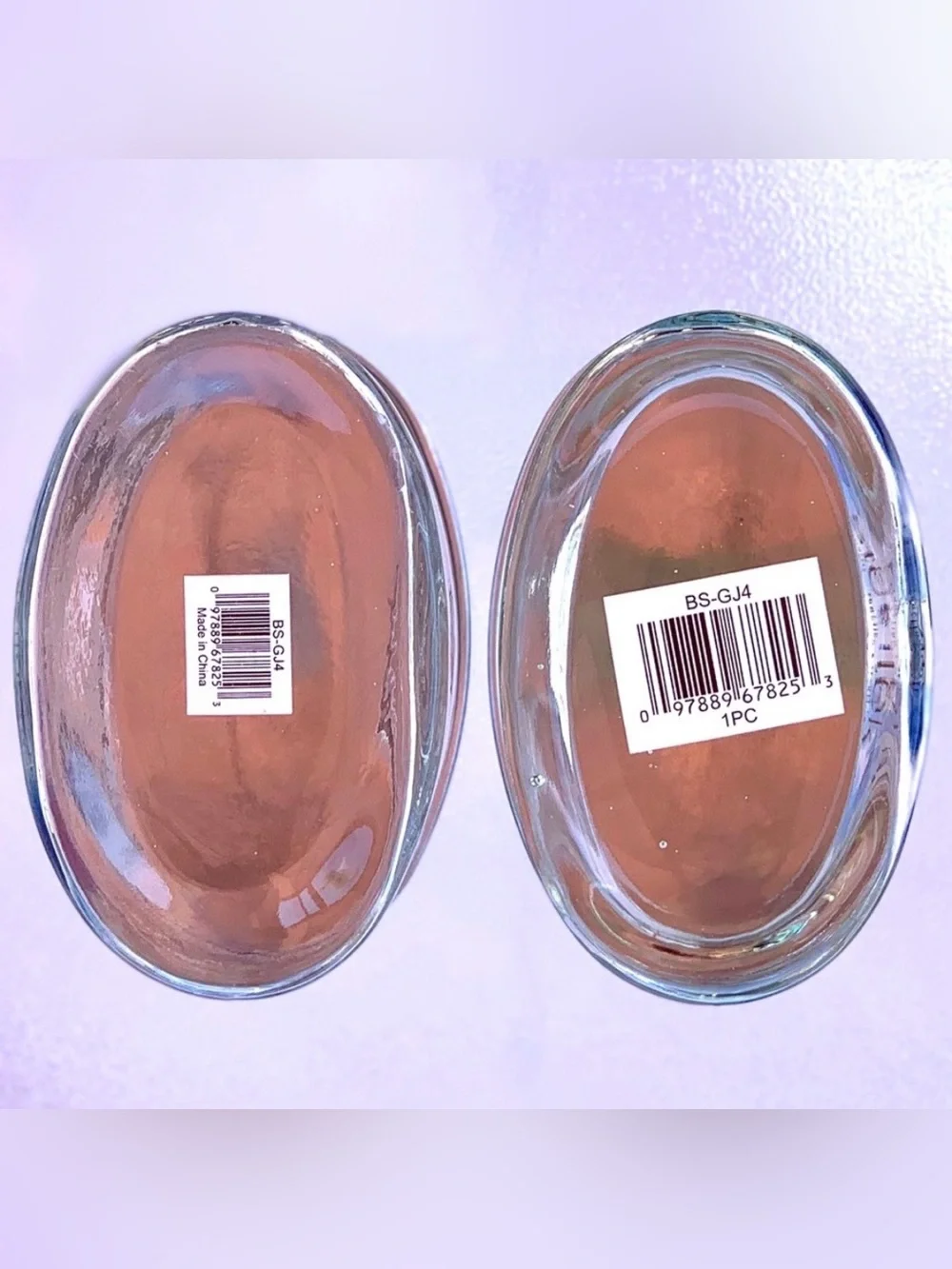 Steeltek Glass Oval Vanity Jars with Stainless Steel Lids ~ Set of 2